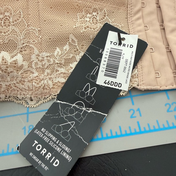 Torrid Strapless Bra Multi-Way Nude with Lace Adjustable Straps NWT - Picture 10 of 15